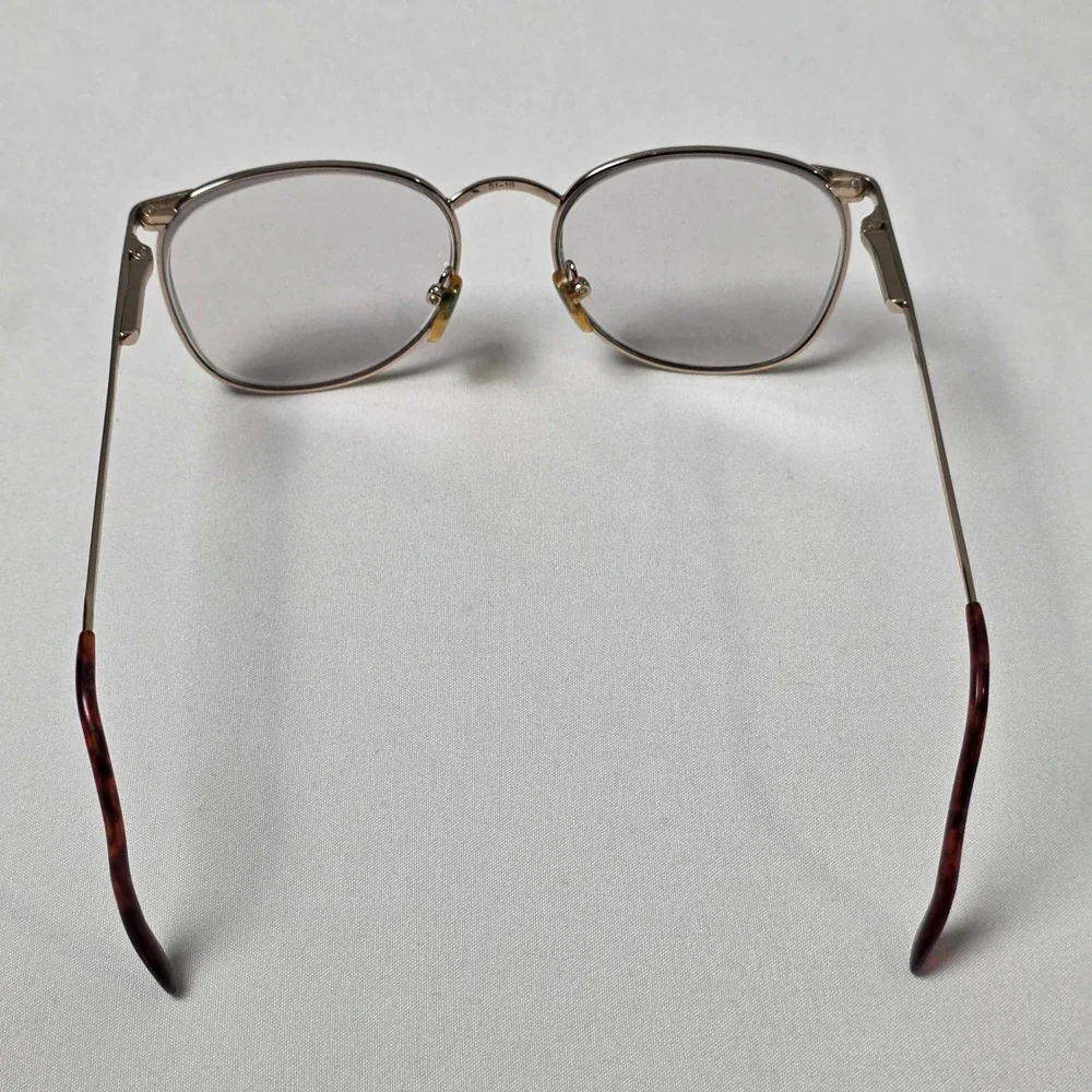 Advantage Eyewear MAY Eyeglass Frames 51-18-140 Gold Amber Oval Handmade Vintage
